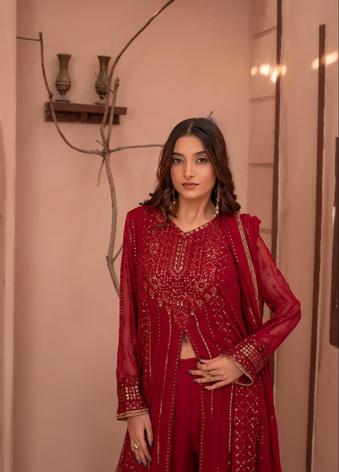 Noor e Mehal by Madiha Gohar Pret Embriodered 3 Piece Chiffon Mah e rukh - Wedding Collection