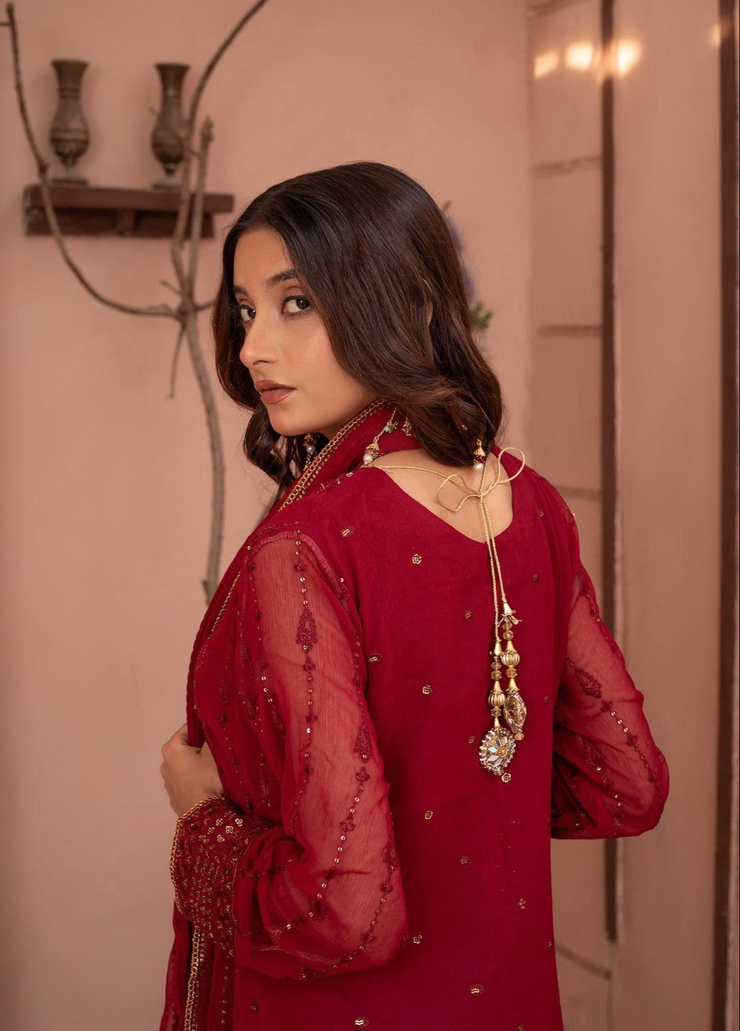 Noor e Mehal by Madiha Gohar Pret Embriodered 3 Piece Chiffon Mah e rukh - Wedding Collection