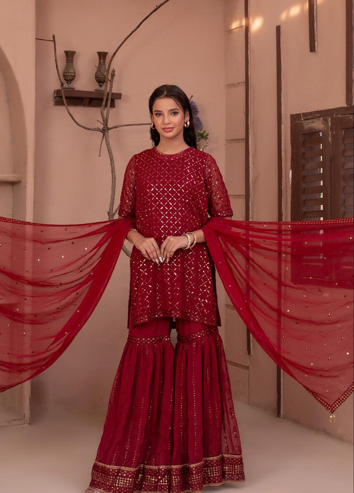 Noor e Mehal by Madiha Gohar Pret Embriodered Gharara Suit 3 Piece Layla e Mehr - Festive Collection