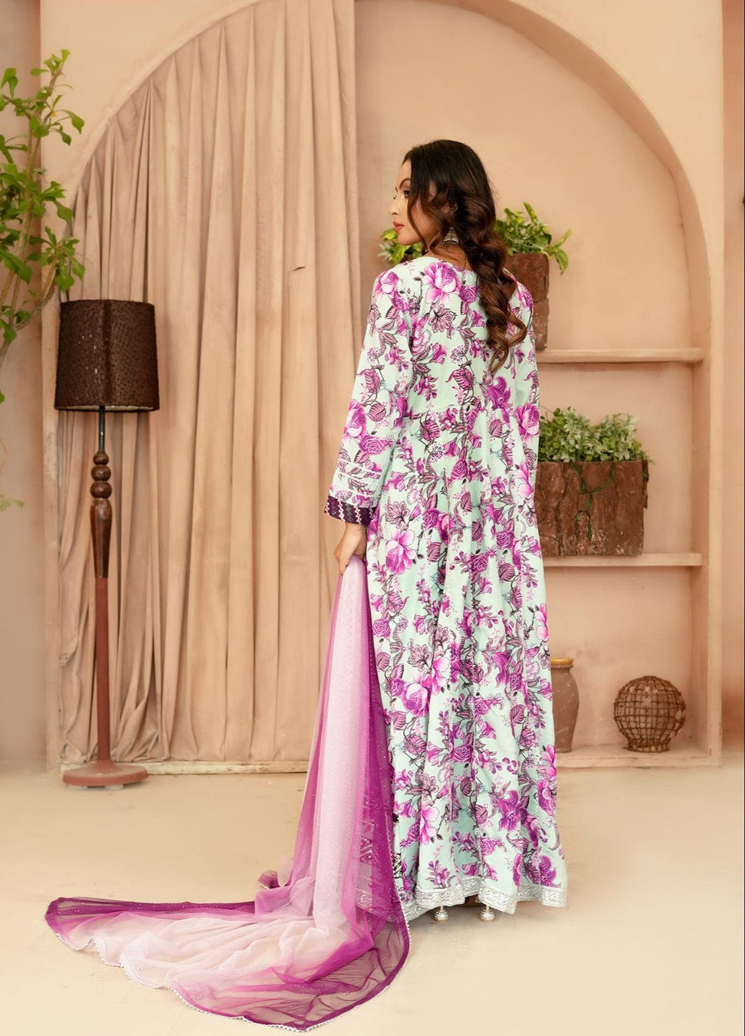 Noor e Mehal by Madiha Gohar Pret Embriodered Preimum 3 Piece Swiss Poly Cotton Kalidar Pishwas Noor e Mah - Festive Collection