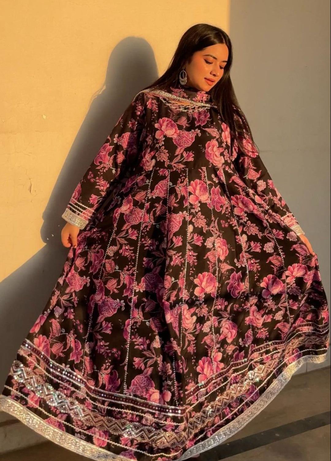 Noor e Mehal by Madiha Gohar Pret Embriodered Preimum 3 Piece Swiss Kalidar Pishwas Noor-e-Gulzar - Festive Collection