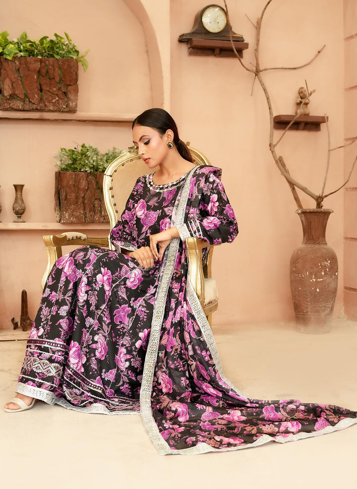 Noor e Mehal by Madiha Gohar Pret Embriodered Preimum 3 Piece Swiss Kalidar Pishwas Noor-e-Gulzar - Festive Collection