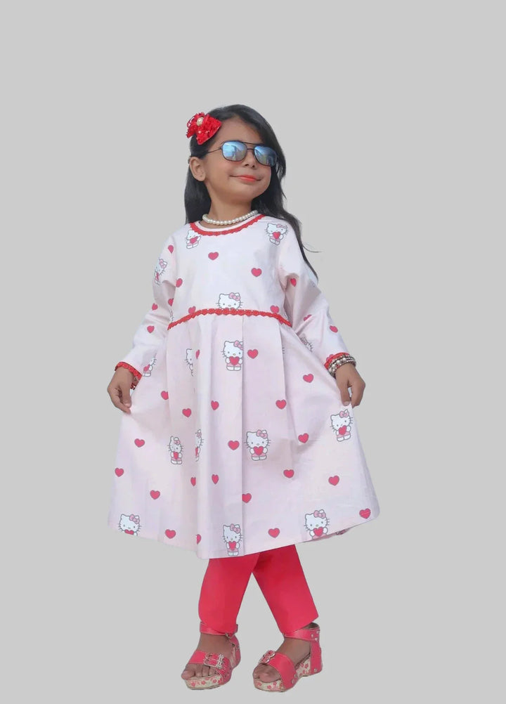 Urban Cut RTW Kids Printed 2 Piece Set Hello Kitty Print - K001 - Summer Collection