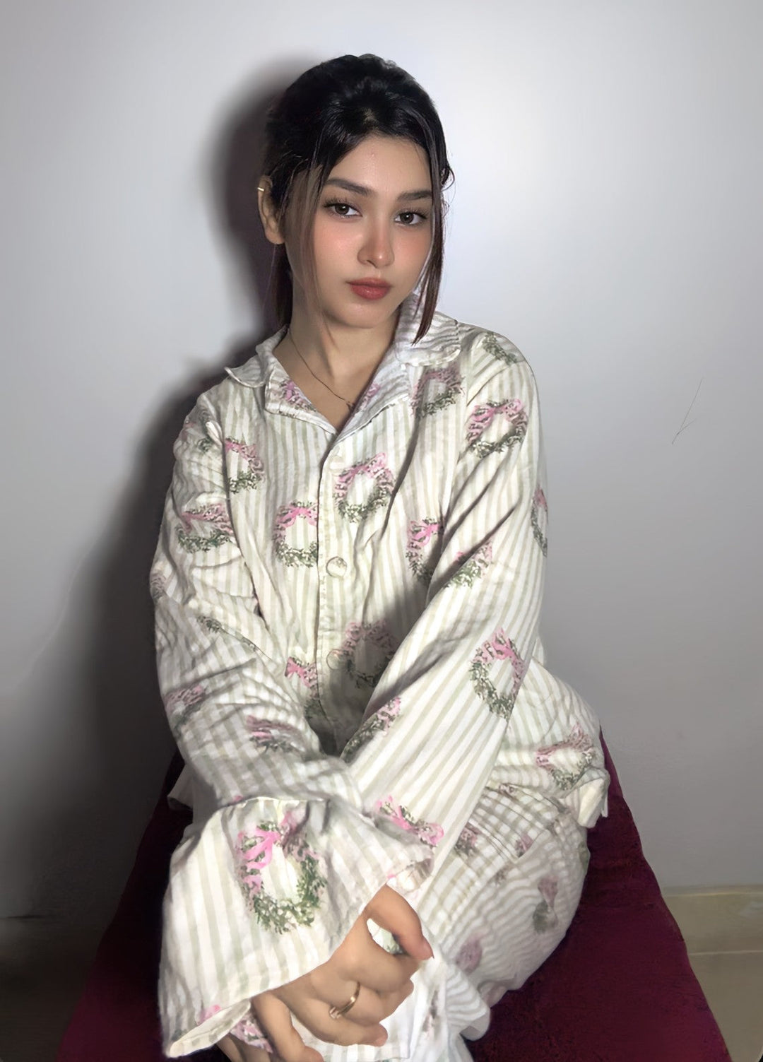 Urban Cut Women Pret 2 Piece Printed Suit Floral Bow Print-P0118 - Winter Collection