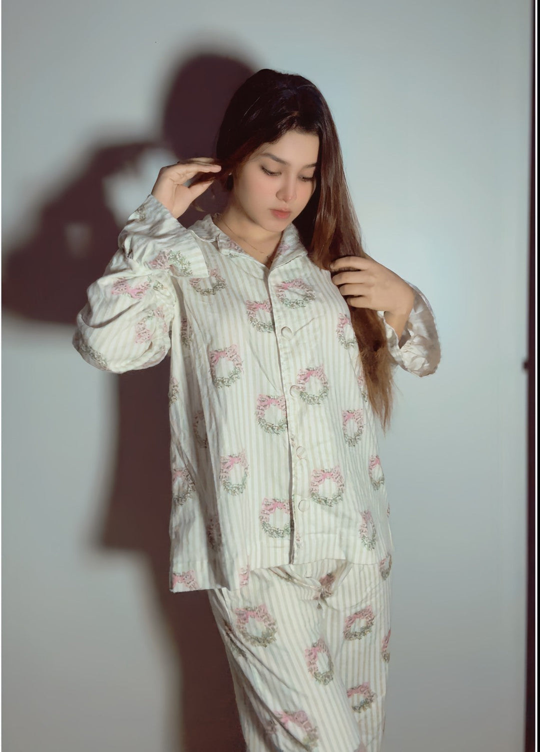 Urban Cut Women Pret 2 Piece Printed Suit Floral Bow Print-P0118 - Winter Collection