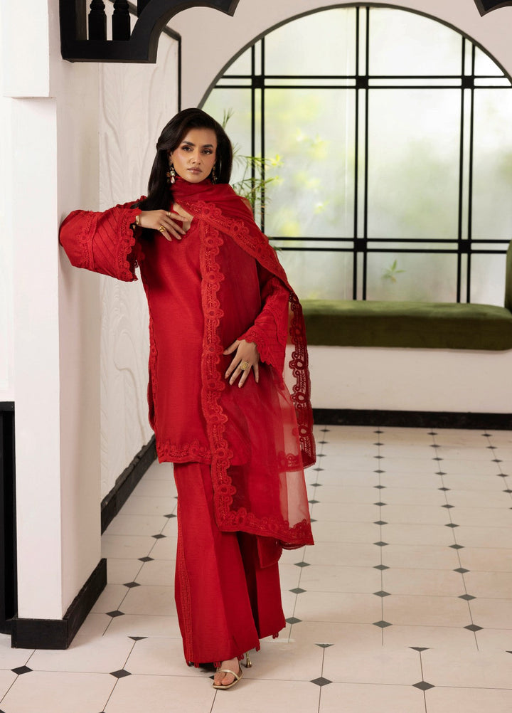 Silk Mode by Tessa Women Pret 3 Piece Raw Silk Rosa - Festive Collection