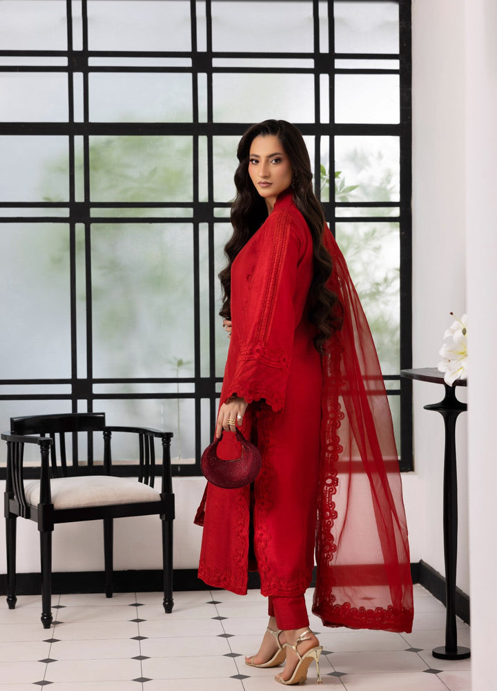 Silk Mode by Tessa Women Pret 3 Piece Raw Silk Bloodestone - Festive Collection