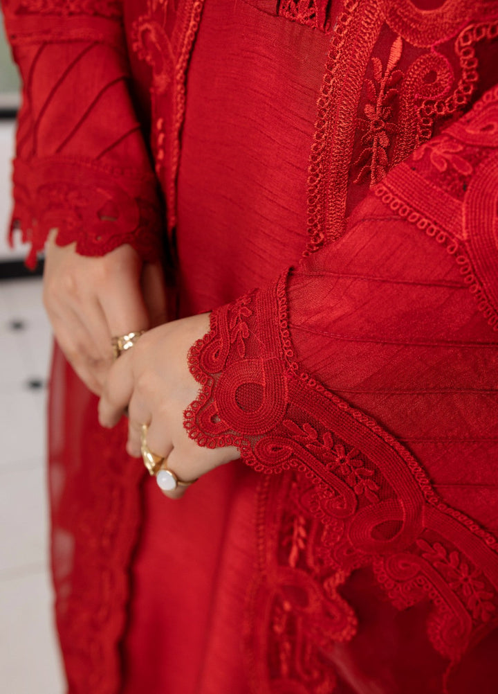 Silk Mode by Tessa Women Pret 3 Piece Raw Silk Bloodestone - Festive Collection