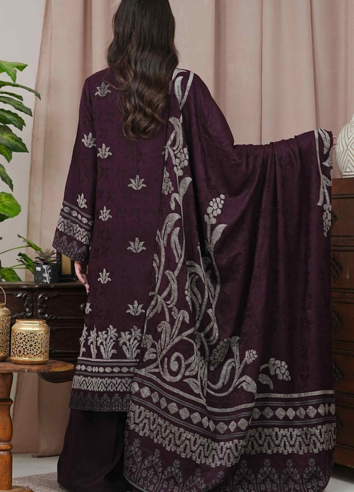 Narmin by Narkins Ophelia Unstitched Velvet Jacquard 3 Piece Embossed Plum-3199 - Winter Collection