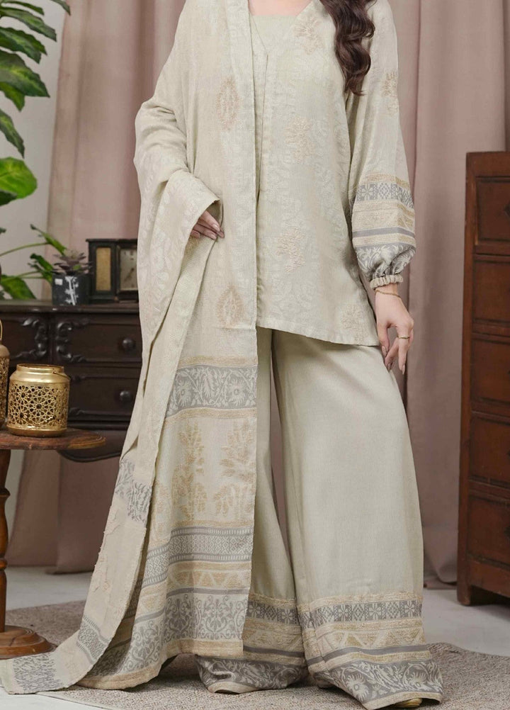 Narmin by Narkins Ophelia Unstitched Velvet Jacquard 3 Piece Embossed Vanilla-3198 - Winter Collection