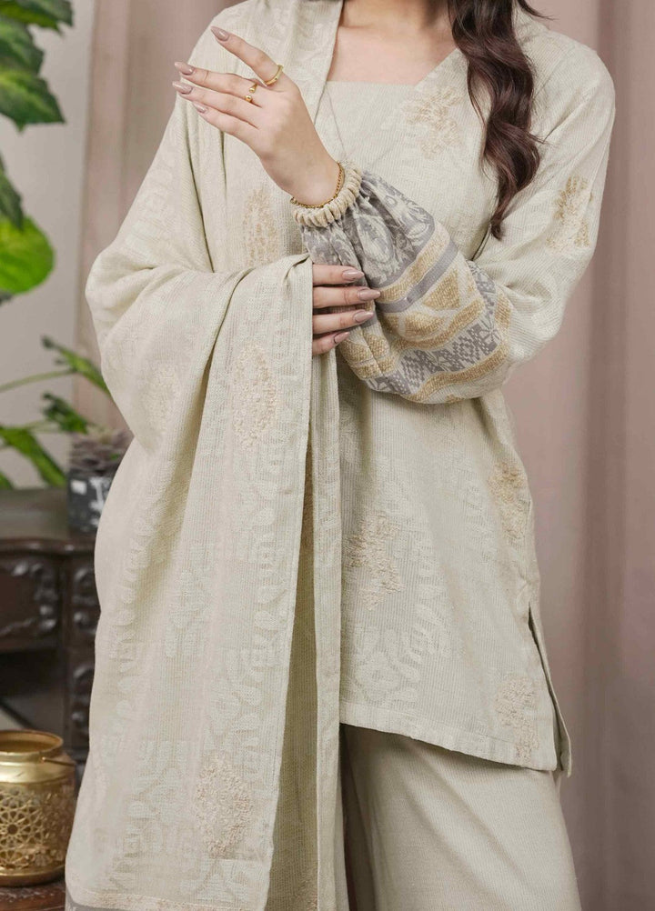 Narmin by Narkins Ophelia Unstitched Velvet Jacquard 3 Piece Embossed Vanilla-3198 - Winter Collection