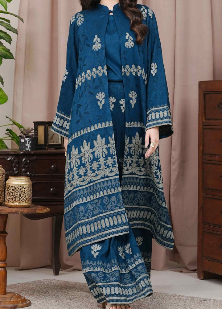 Narmin by Narkins Ophelia Unstitched Velvet Jacquard 3 Piece Embossed Teal-3195 - Winter Collection