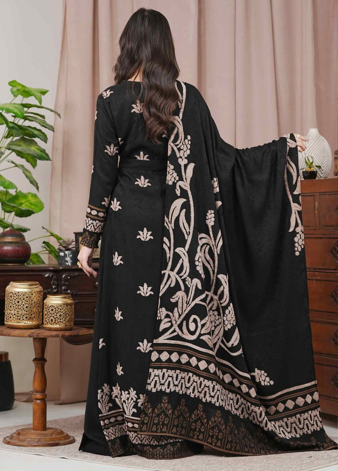 Narmin by Narkins Ophelia Unstitched Velvet Jacquard 3 Piece Embossed Noir-3196 - Winter Collection