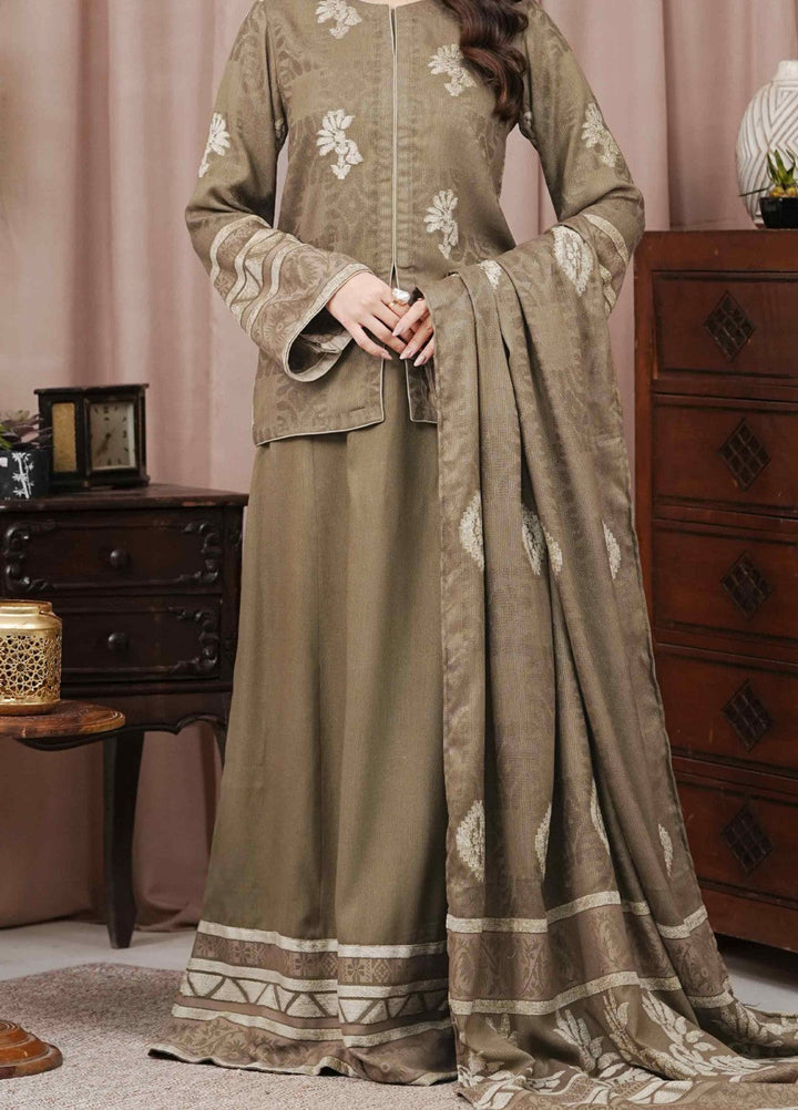 Narmin by Narkins Ophelia Unstitched Velvet Jacquard 3 Piece Embossed Tan-3194 - Winter Collection