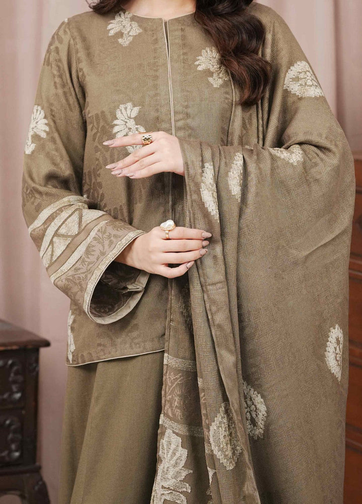 Narmin by Narkins Ophelia Unstitched Velvet Jacquard 3 Piece Embossed Tan-3194 - Winter Collection