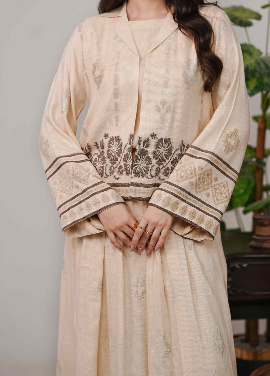 Narmin by Narkins Ophelia Unstitched Velvet Jacquard 3 Piece Embossed Butter-3193 - Winter Collection