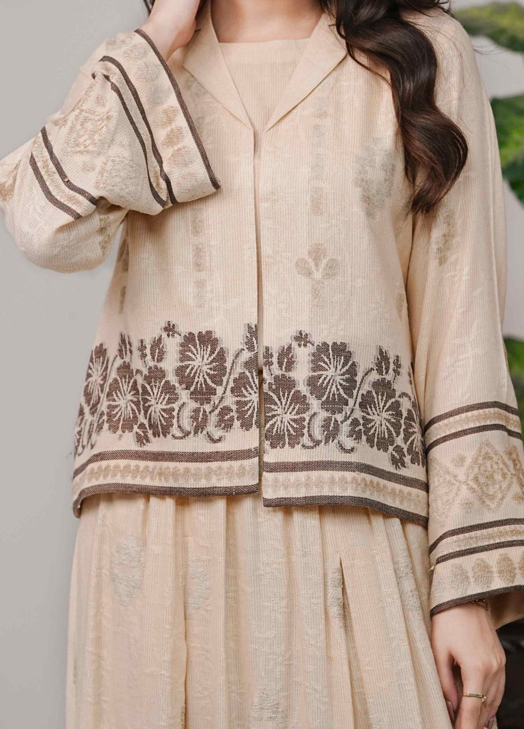 Narmin by Narkins Ophelia Unstitched Velvet Jacquard 3 Piece Embossed Butter-3193 - Winter Collection