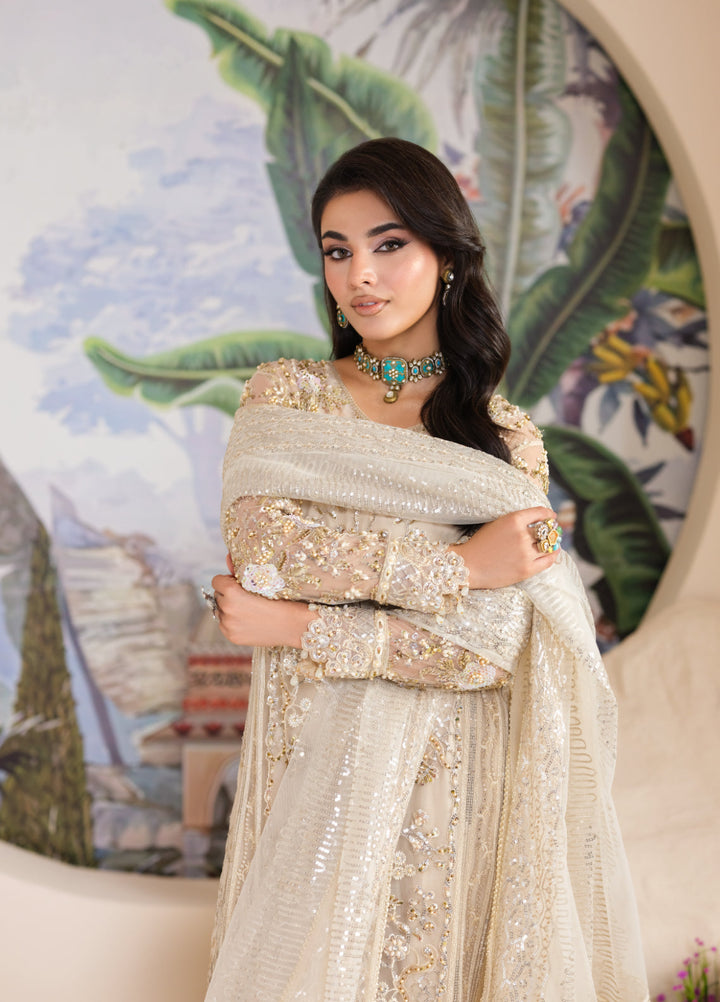 Naqash e Naaz by Waresha 3 Piece Hand work Net WB-01 NOOR - Formals Collection
