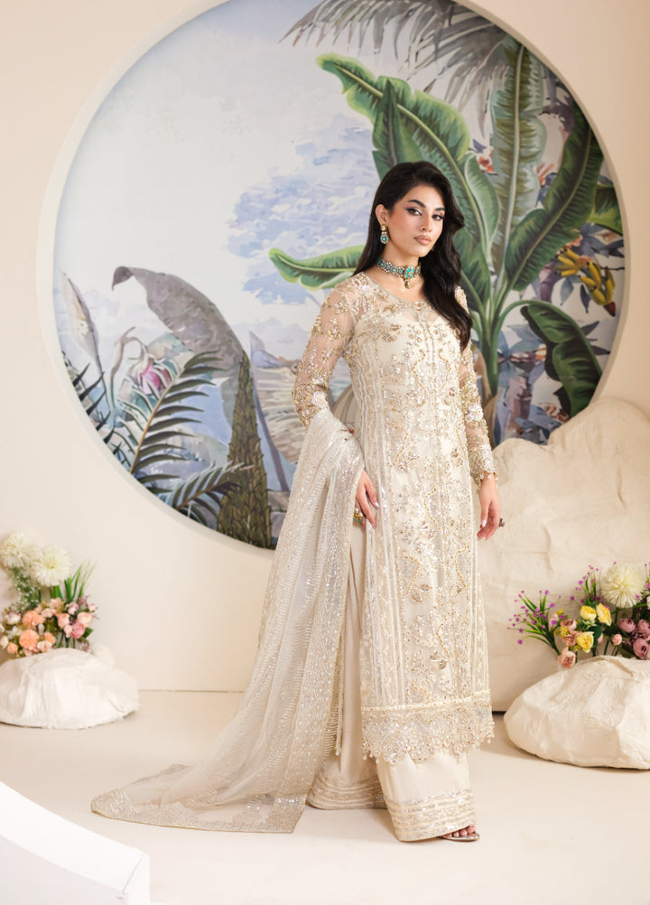 Naqash e Naaz by Waresha 3 Piece Hand work Net WB-01 NOOR - Formals Collection