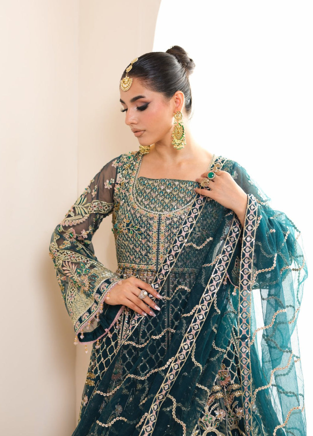 Naqash e Naaz by Waresha 3 Piece Hand work Net WB-02 NAQSH - Formals Collection