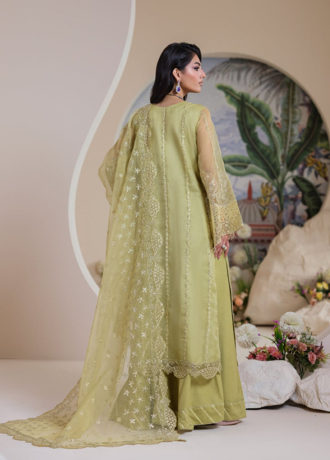 Naqash e Naaz by Wareesha 3 Piece Hand work Net WB-03 BAHAAR - Formals Collection