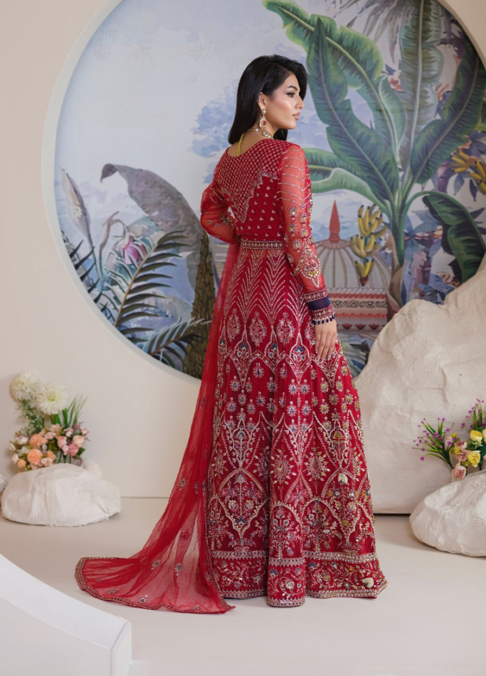 Naqash e Naaz by Waresha 3 Piece Hand work Net WB-06 MEHRU - Formals Collection