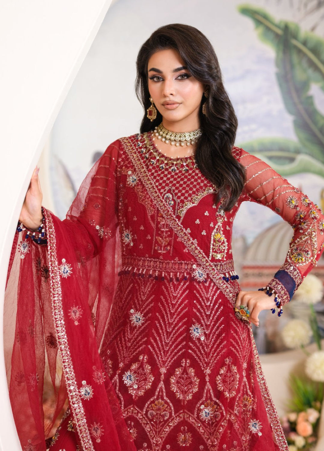 Naqash e Naaz by Waresha 3 Piece Hand work Net WB-06 MEHRU - Formals Collection