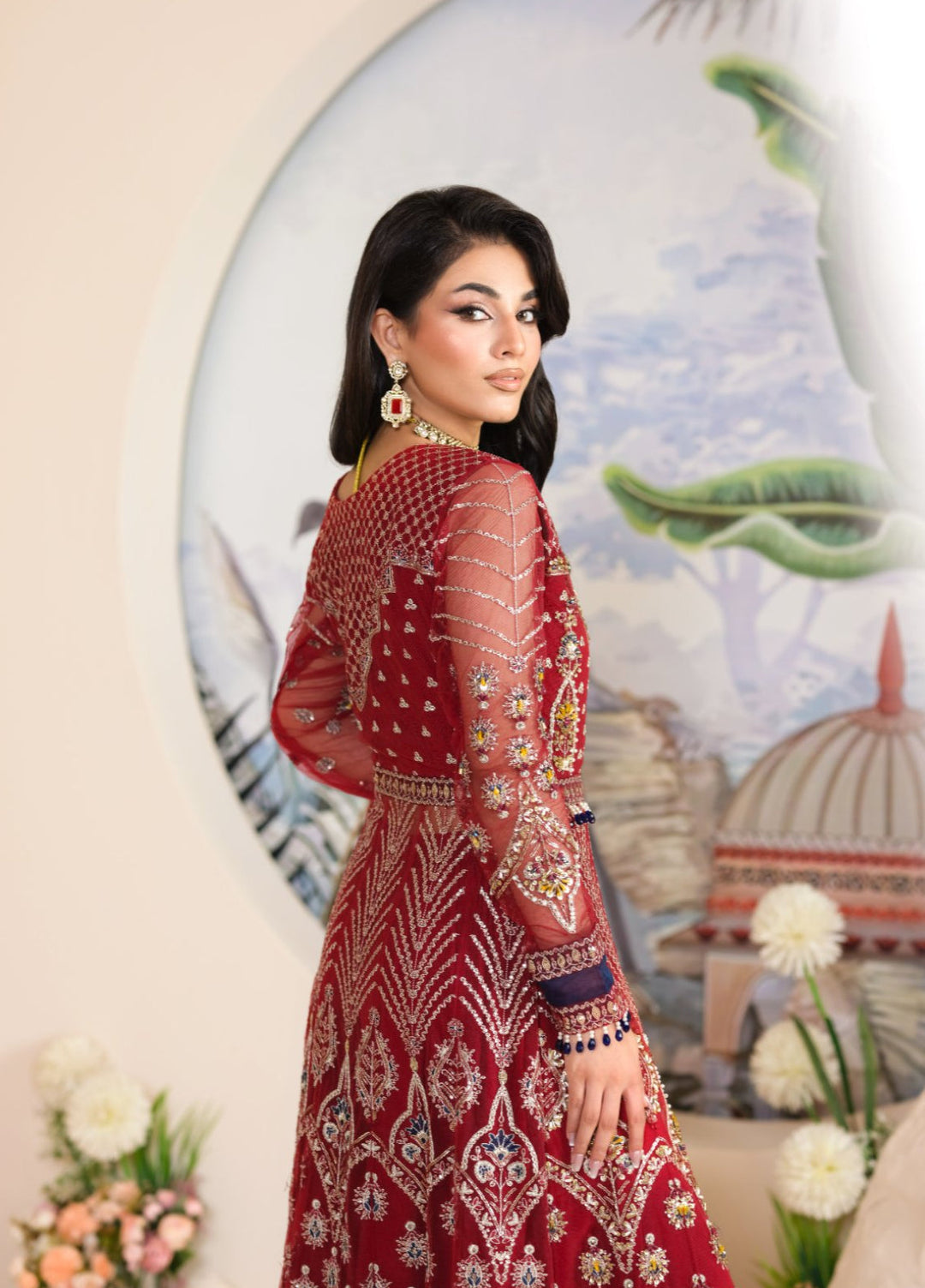 Naqash e Naaz by Wareesha 3 Piece Hand work Net WB-06 MEHRU - Formals Collection