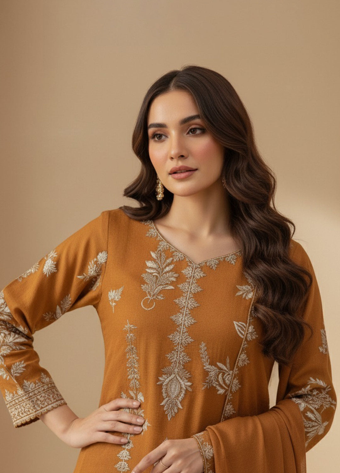 Eira by Mavie Pret Karandi 3 Piece Embroidered Lynna - Winter Collection