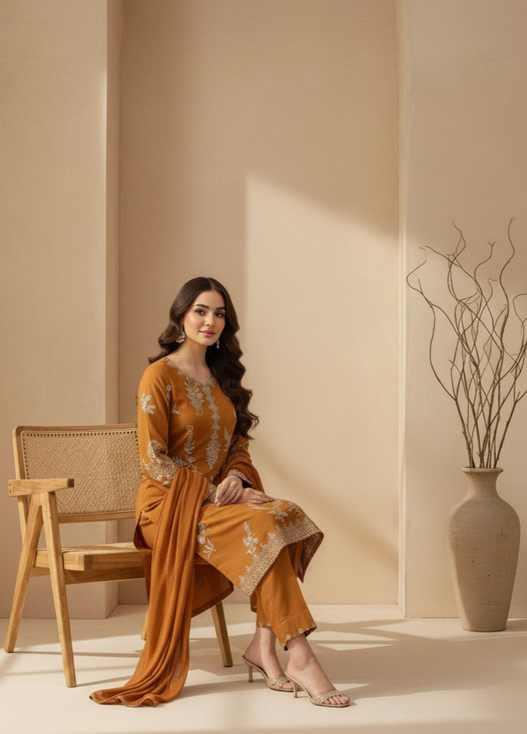 Eira by Mavie Pret Karandi 3 Piece Embroidered Lynna - Winter Collection