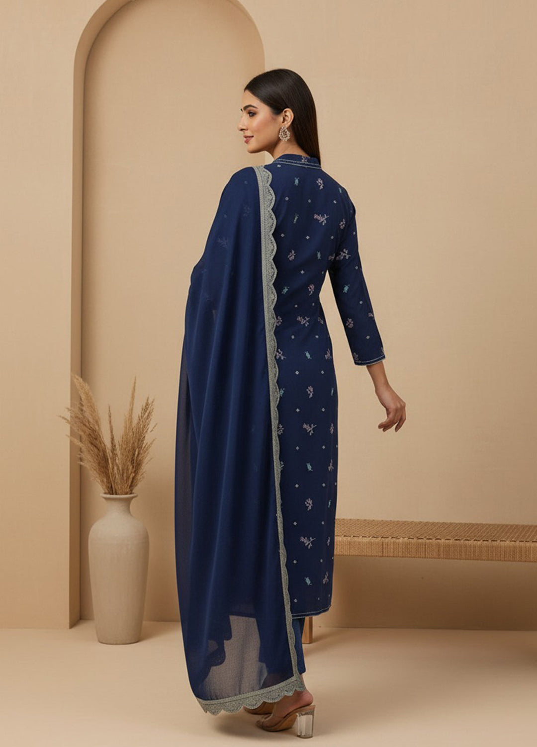 Eira by Mavie Pret Karandi 3 Piece Embroidered Seraya - Winter Collection
