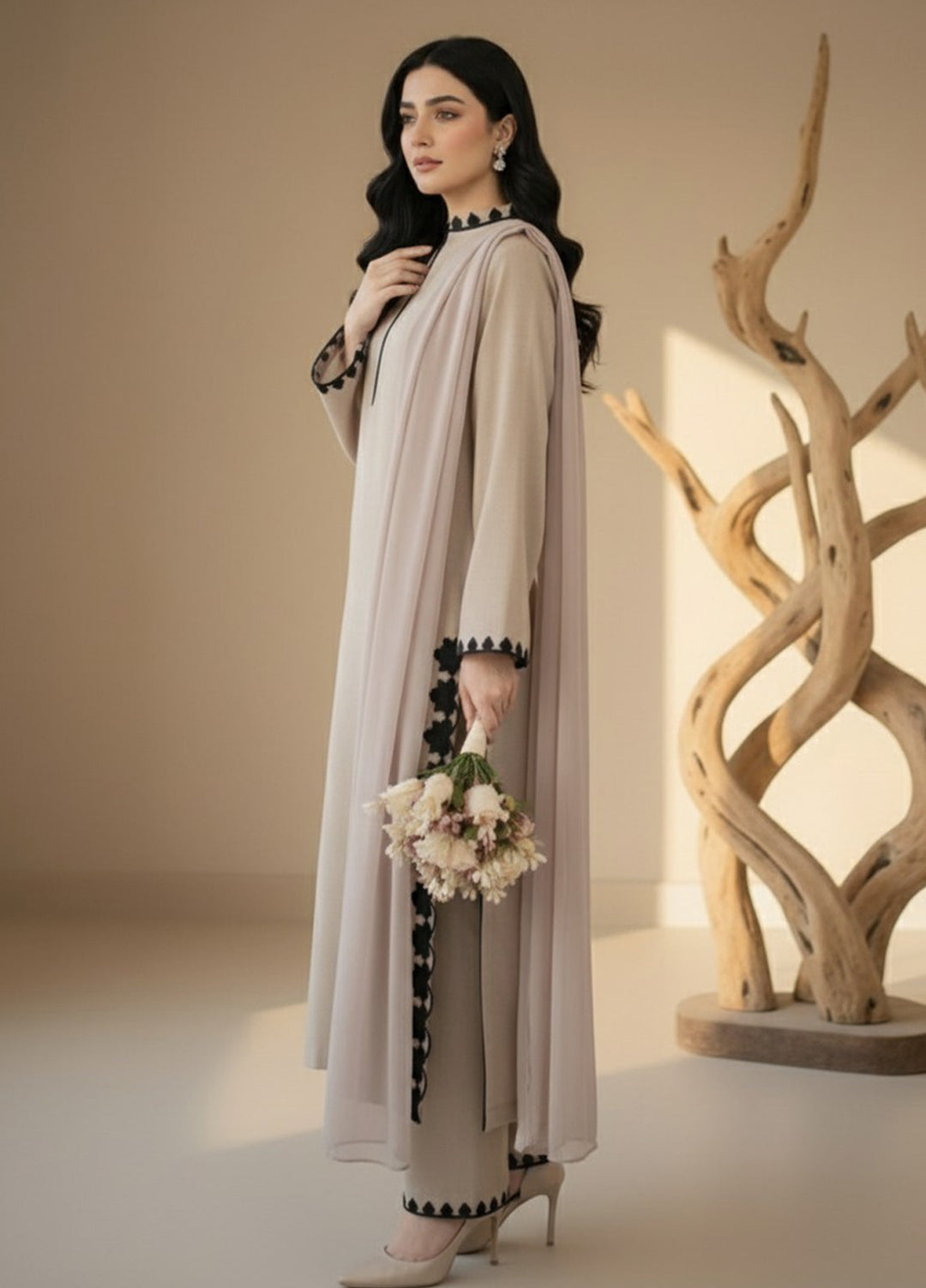 Eira by Mavie Pret Karandi 3 Piece Embroidered Oria - Winter Collection