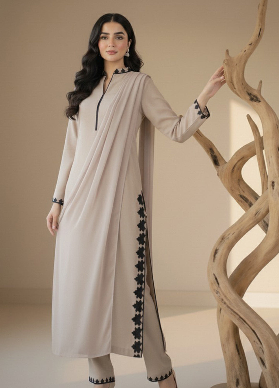 Eira by Mavie Pret Karandi 3 Piece Embroidered Oria - Winter Collection