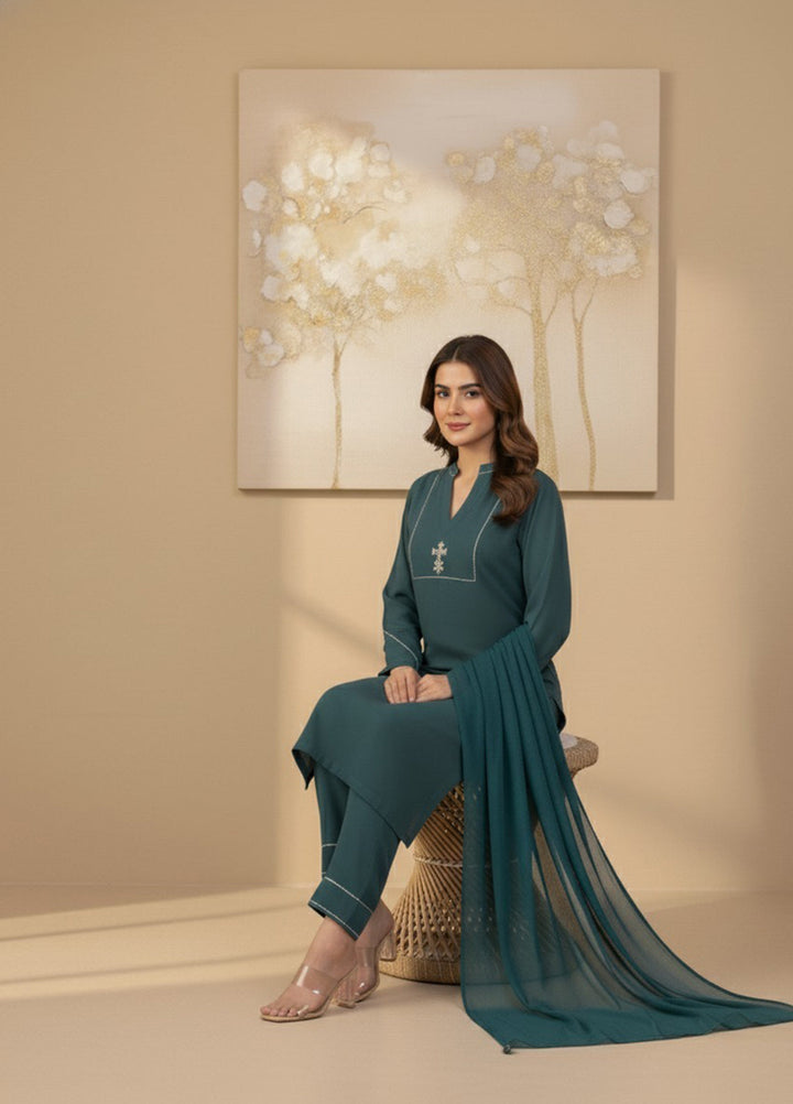 Eira by Mavie Pret Wool 3 Piece Embroidered Alora - Winter Collection