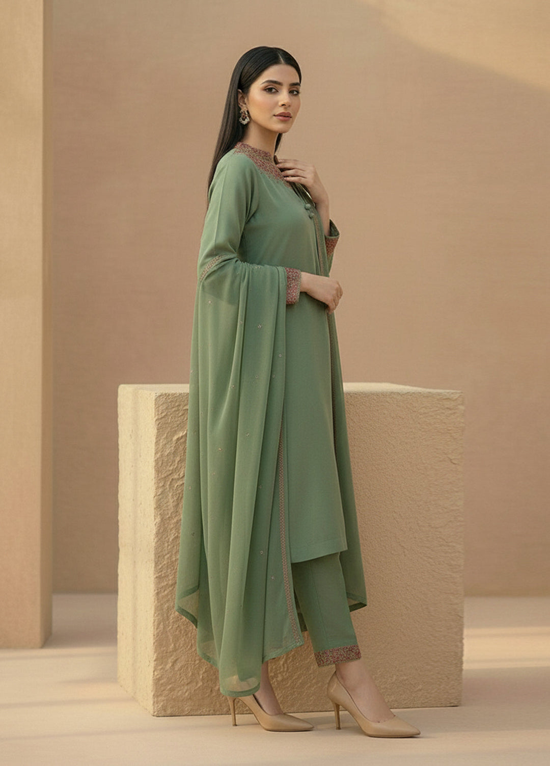 Eira by Mavie Pret Wool 3 Piece Embroidered Nyssa - Winter Collection