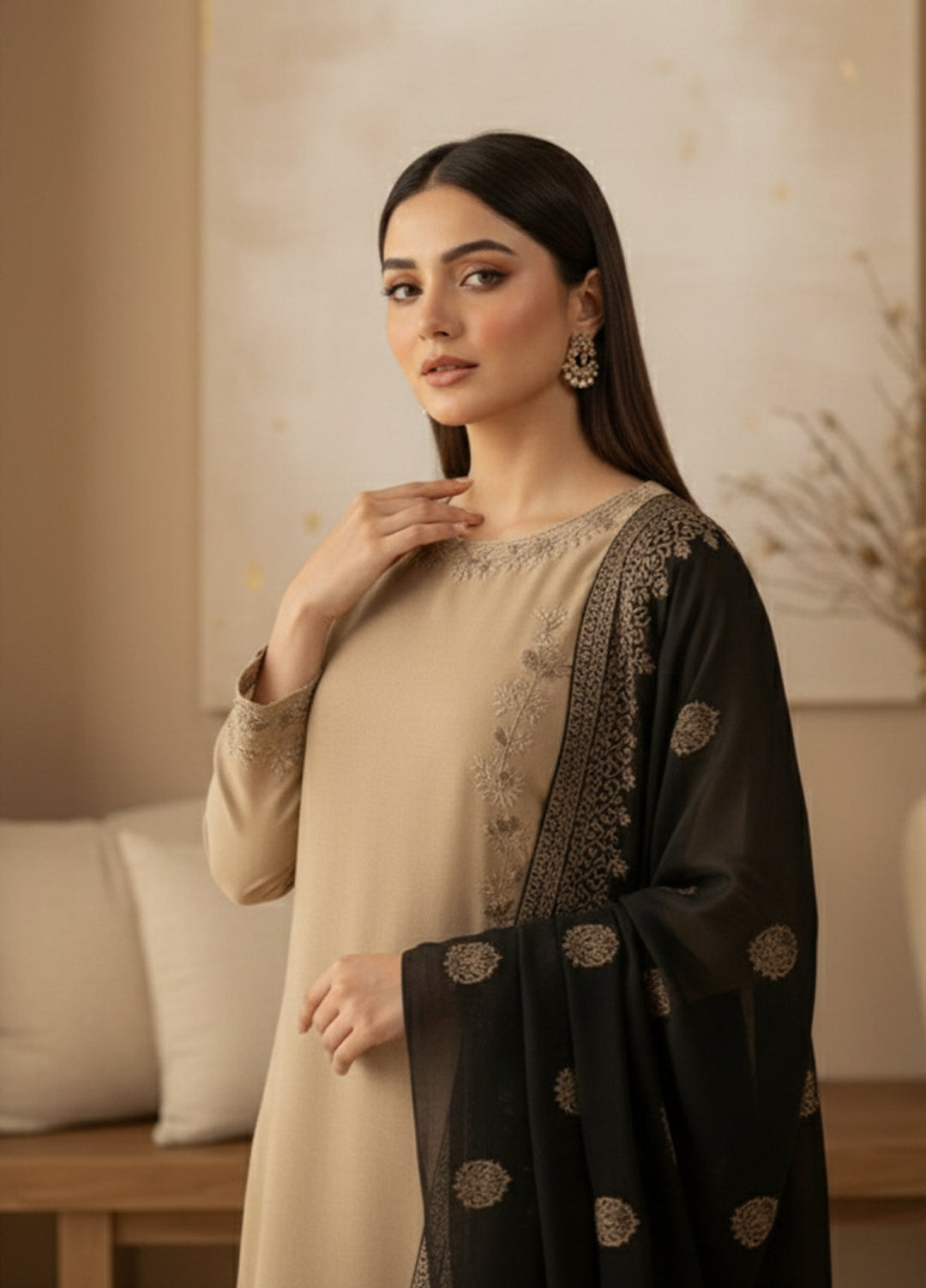 Eira by Mavie Pret Karandi 3 Piece Embroidered Maris - Winter Collection