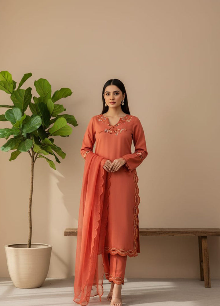 Eira by Mavie Pret Wool 3 Piece Embroidered Kaia - Winter Collection