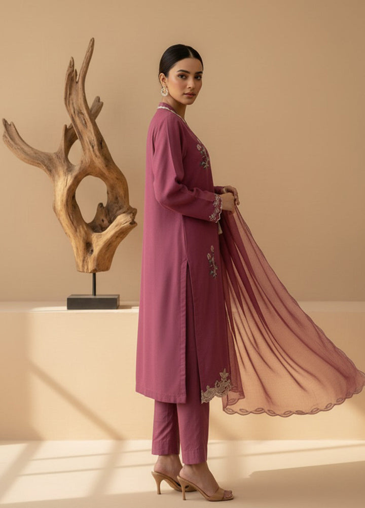 Eira by Mavie Pret Cotton Net 3 Piece Embroidered Ayla - Winter Collection