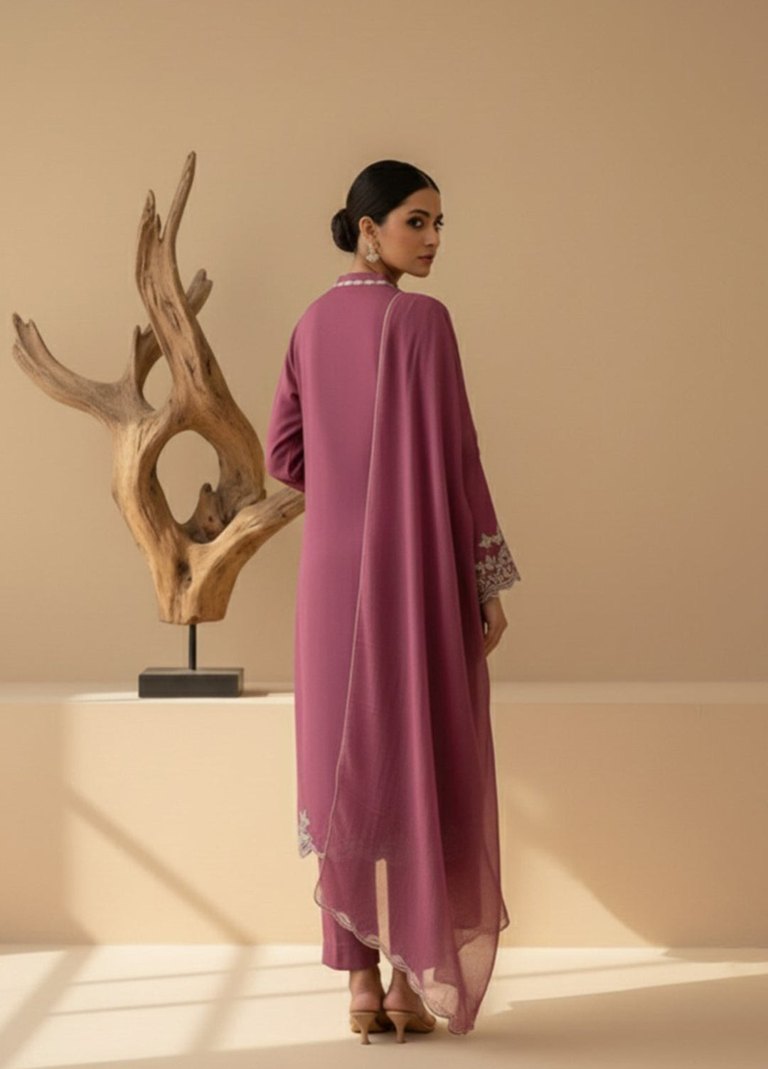 Eira by Mavie Pret Cotton Net 3 Piece Embroidered Ayla - Winter Collection