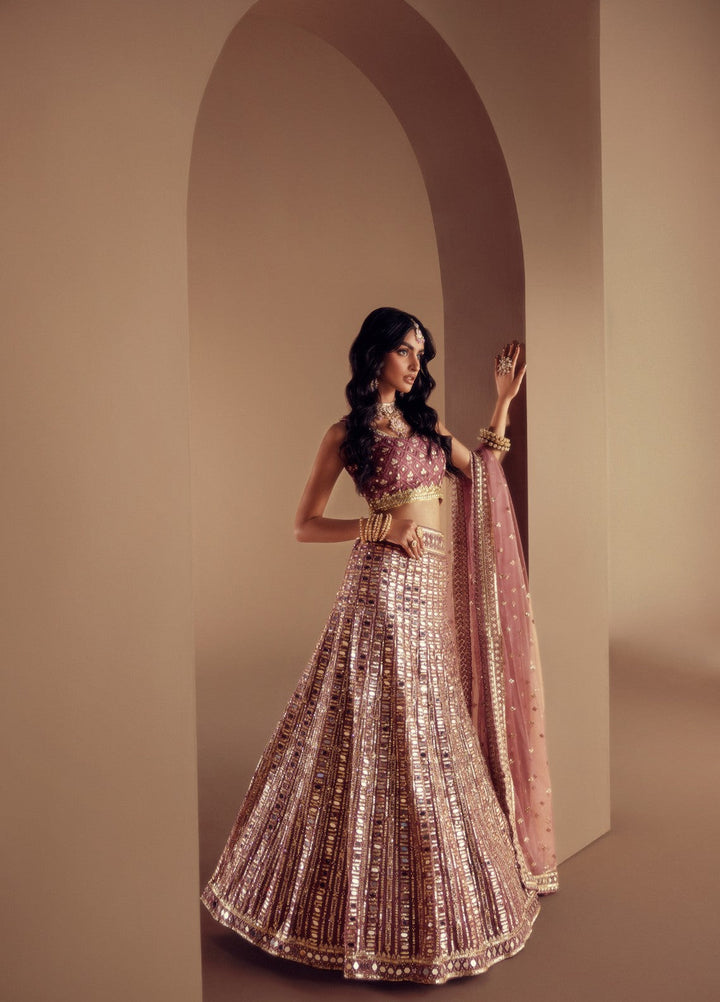 Elaya by House of Nyyra Unstitched 3 Piece Hand work Mauve Saree - Wedding Collection