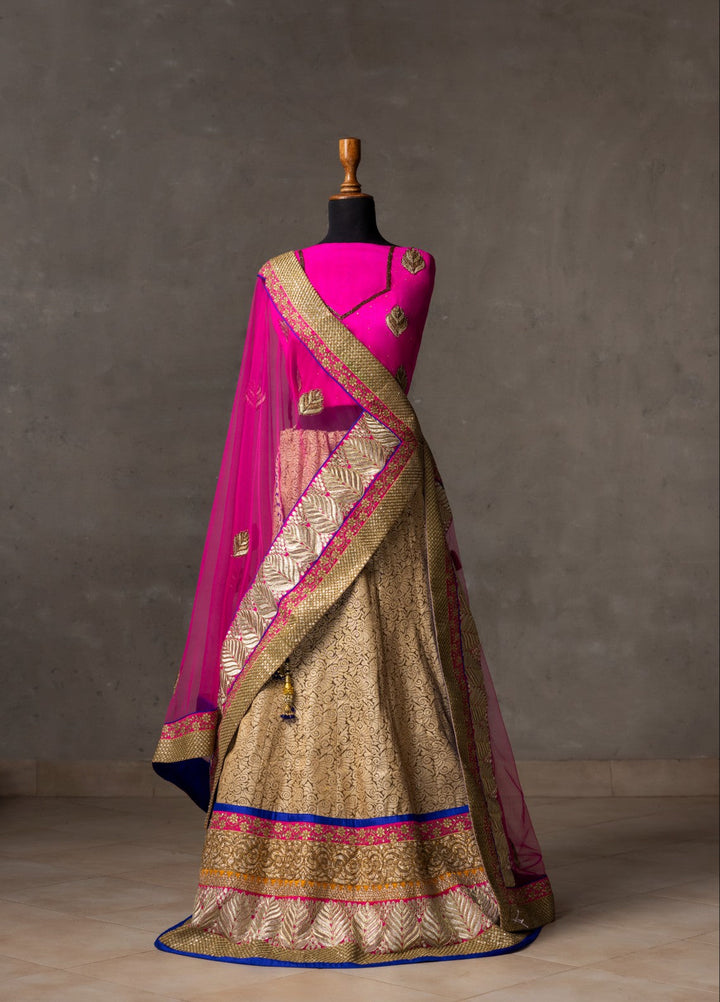 Elaya by House of Nyyra Unstitched 3 Piece Hand work Bronze Indian brocade - Wedding Collection