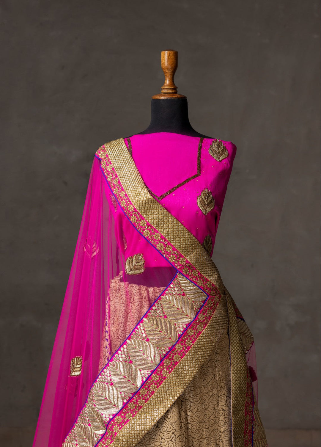 Elaya by House of Nyyra Unstitched 3 Piece Hand work Bronze Indian brocade - Wedding Collection