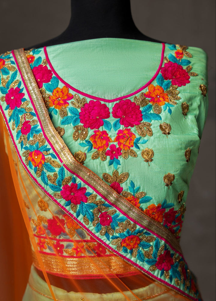 Elaya by House of Nyyra Unstitched 3 Piece Embroidered Mint Green - Festive Collection