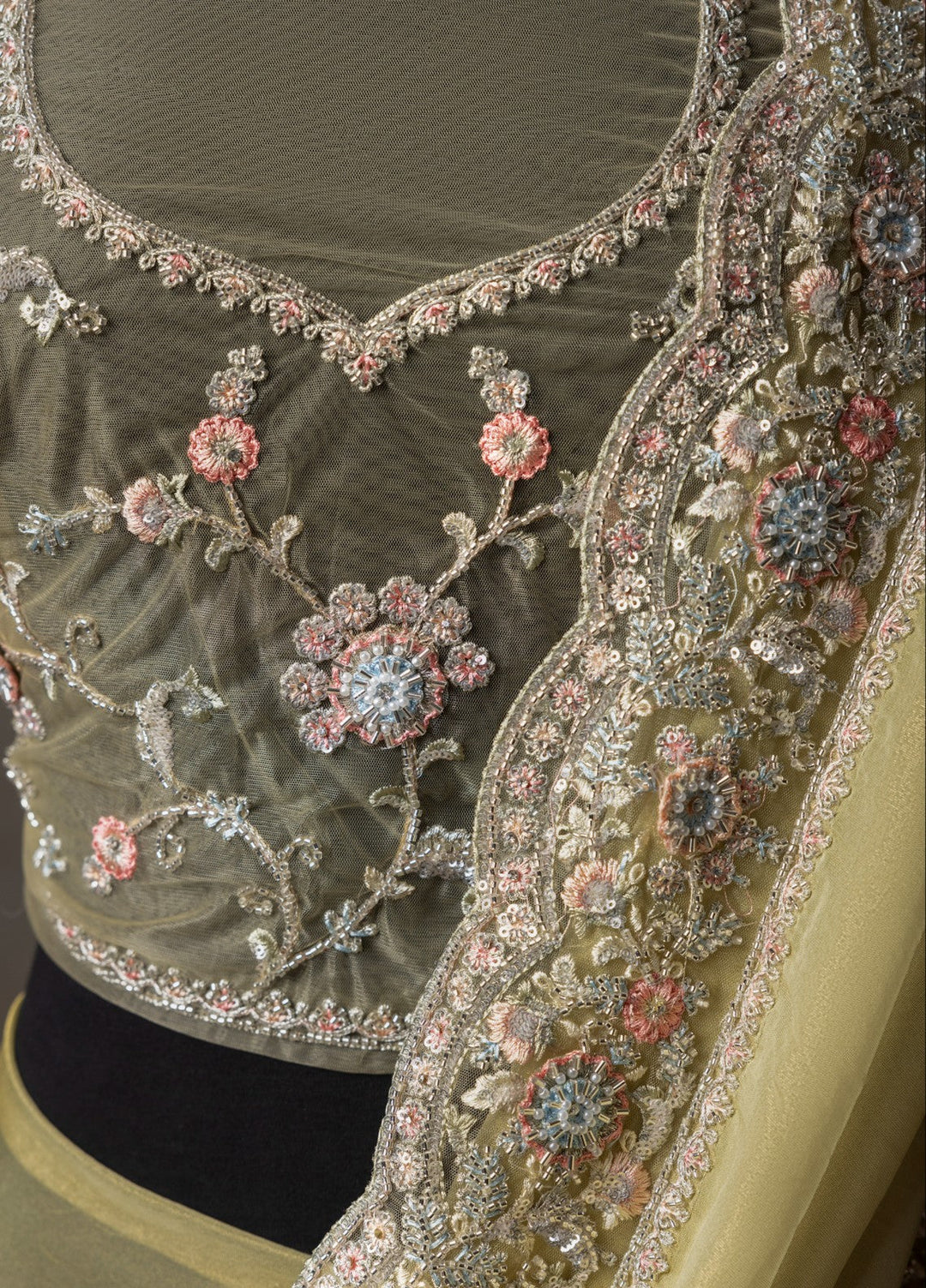 Elaya by House of Nyyra Unstitched 2 Piece Hand work Yellow Saree - Formals Collection