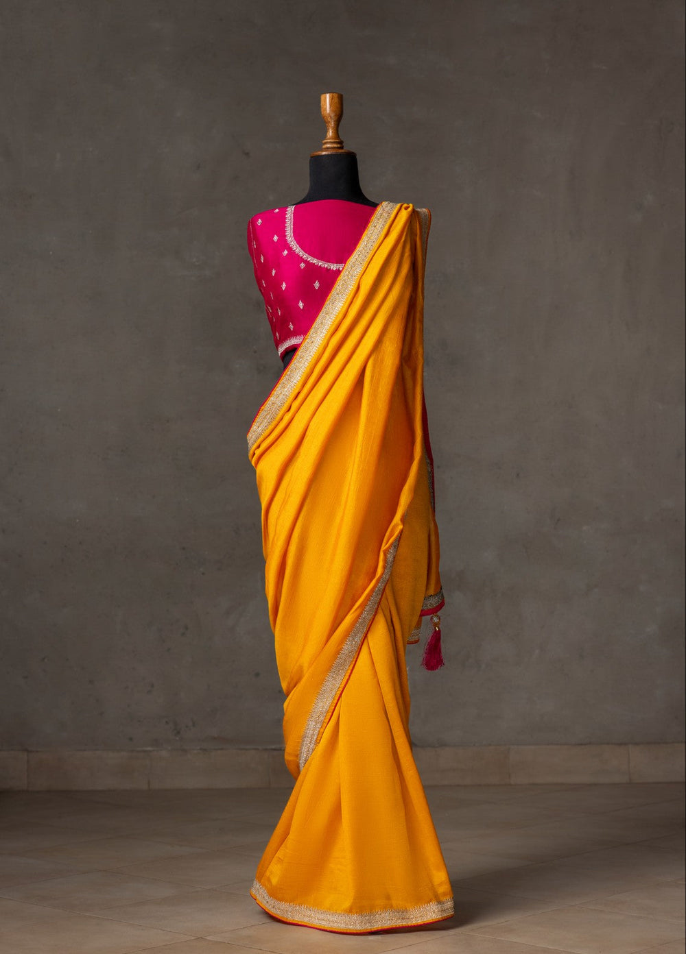 Elaya by House of Nyyra Unstitched 2 Piece Embroidered Bright Saree - Formals Collection