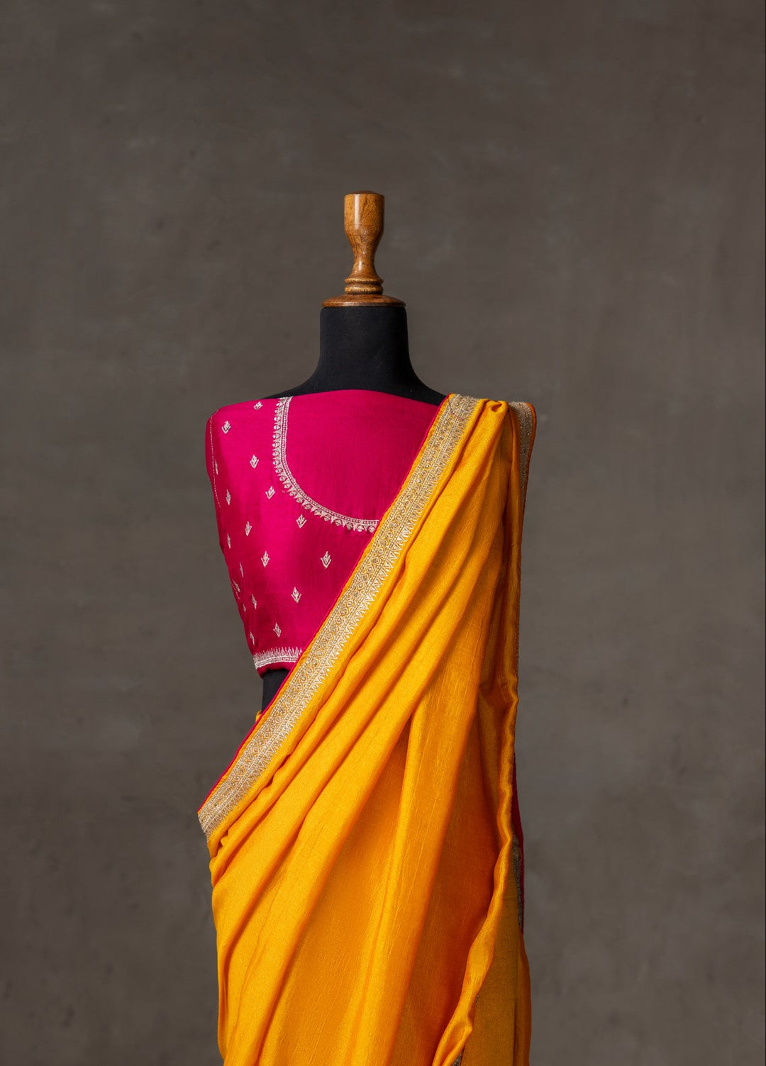 Elaya by House of Nyyra Unstitched 2 Piece Embroidered Bright Saree - Formals Collection