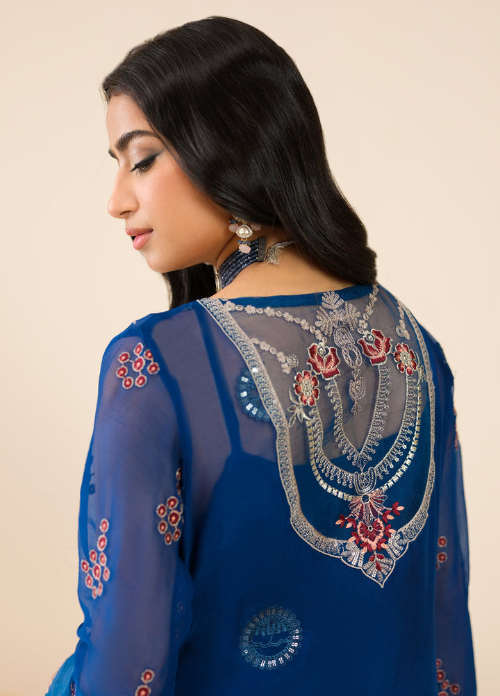 Era by Waresha Women Embroidered Chiffon 3 Piece Suit Twilight Royale WFE-01 - Formals Collection