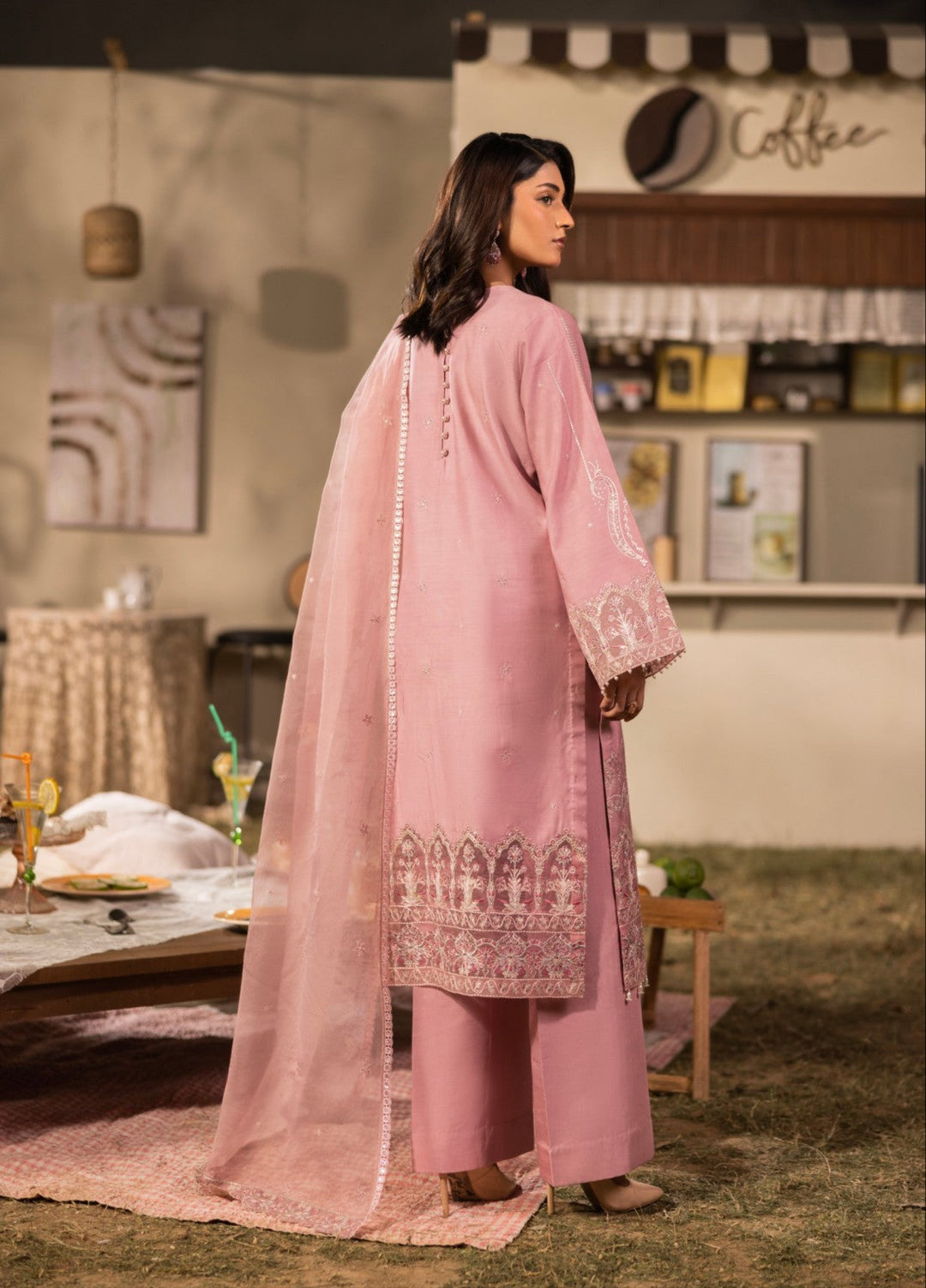 Blue Moon by Ruby Suleiman Pret 3 Piece Embroidered Viscose with Organza Moonlit Rose - Casual Collection