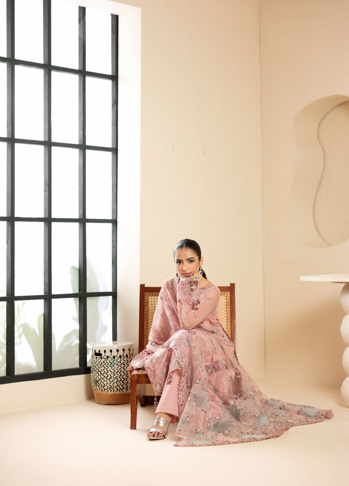 Era by Waresha Women Embroidered Chiffon 3 Piece Suit Petal Haze WFE-06 - Formals Collection