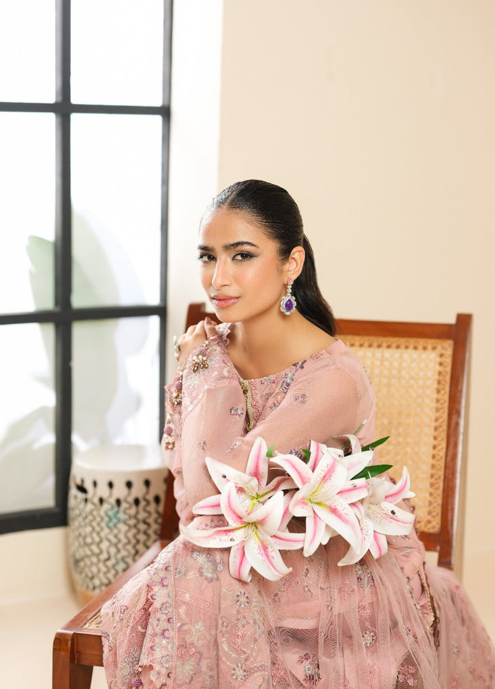 Era by Waresha Women Embroidered Chiffon 3 Piece Suit Petal Haze WFE-06 - Formals Collection